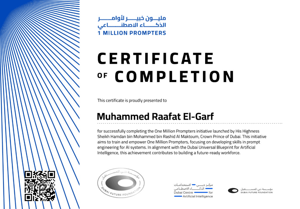 1 Million Prompters Certificate